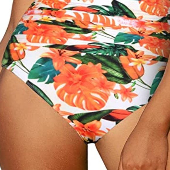 HILOR One Shoulder Asymmetric Ruffle Swimsuit NEW WITH TAGS! - Picture 4 of 16